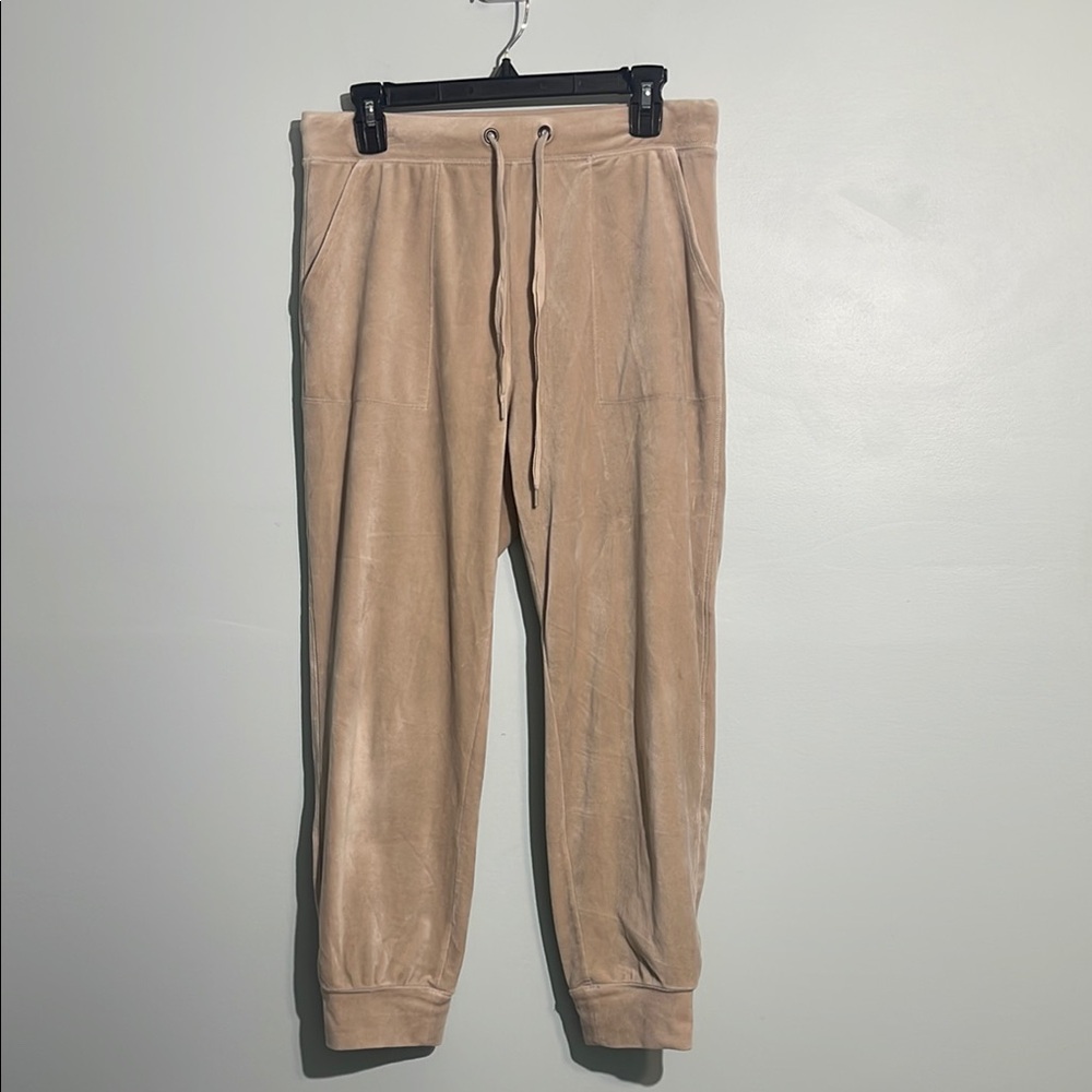 Anthropologie Saturday Sunday Khaki Velvet Pull On Ankle Joggers Women’s Small